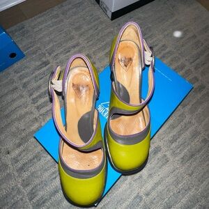 John Fluevog Green and Gray Women's Shoes